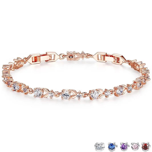 Luxury Rose Gold Color Chain Link Bracelet