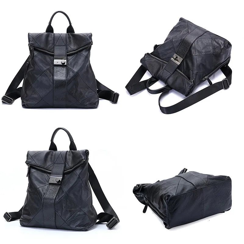 Leather Anti Theft Women Backpack