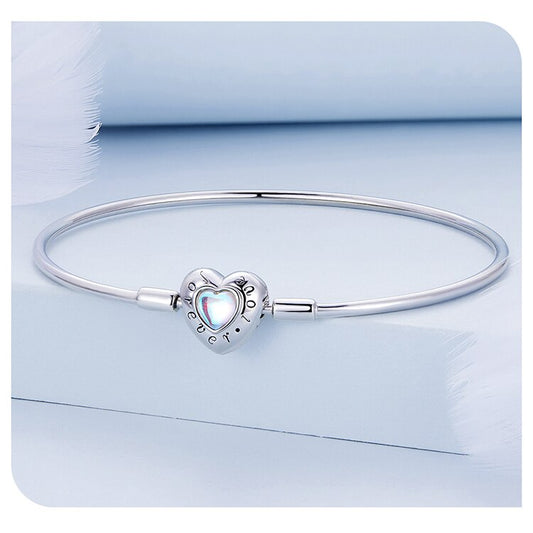 100% 925 Sterling Silver Blue Light Love Bracelet