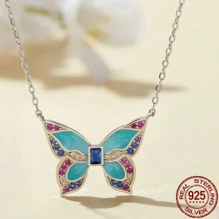 925 Sterling Silver Butterfly Pendant Necklace