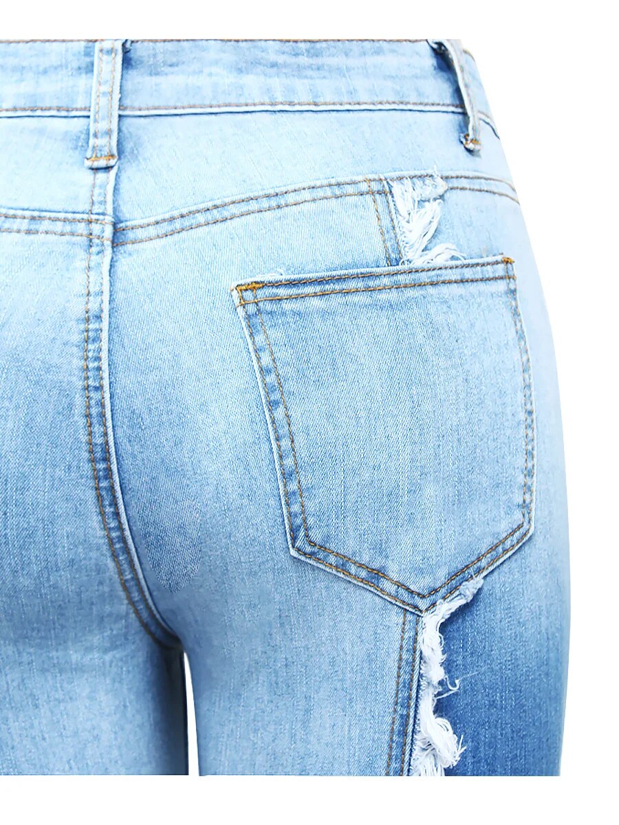 Denim Patchwork Jeans For Women