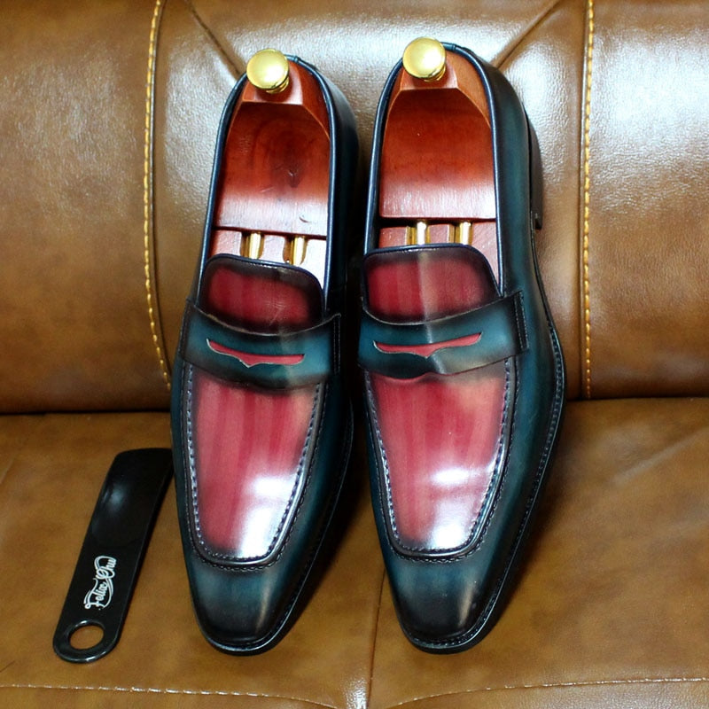 Large Size Men Penny Loafers Genuine Leather Shoes