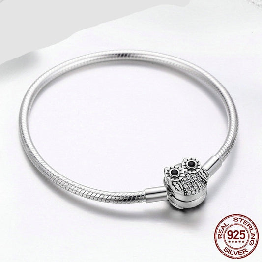 100% 925 Sterling Silver Best Owl Bracelet