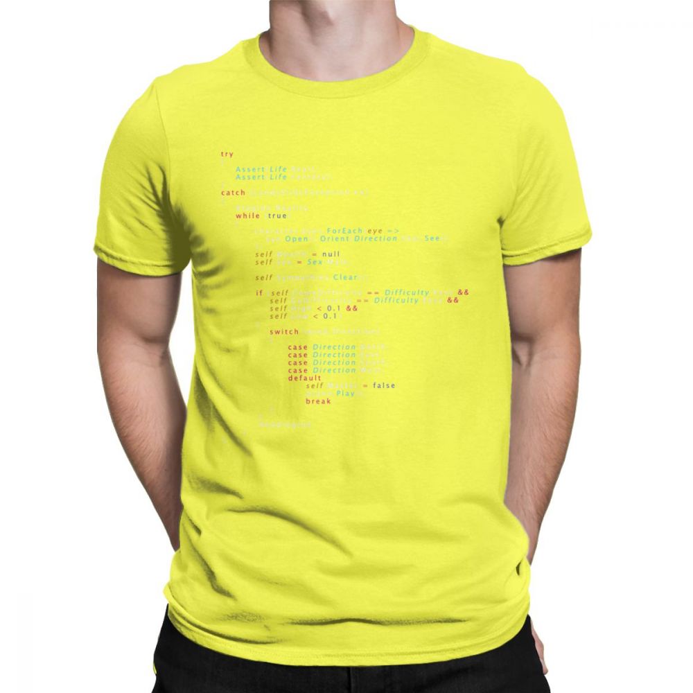 Hip Hop Men Programming Tees T-Shirt