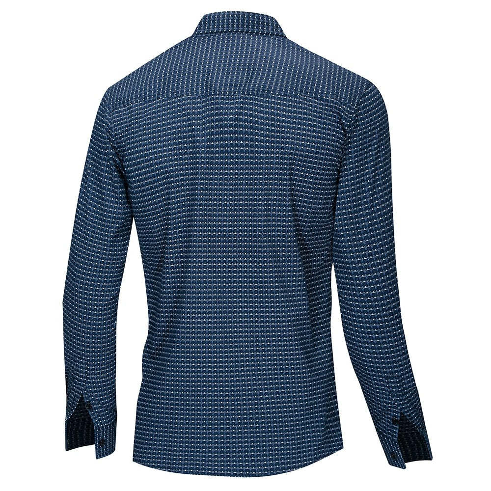 New Business Long Sleeve Triangle Plaid Shirt
