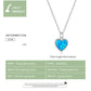 Deep Blue Heart Necklace for Women 925 Sterling