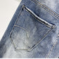 Light Blue Stretch Harem Ankle-Length Jeans