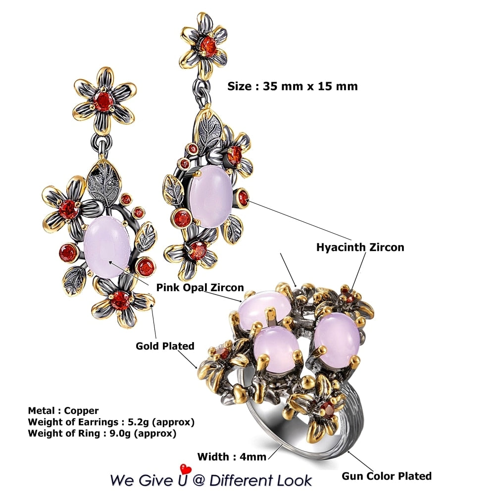 New Baroque Drop Earrings for Women Pink