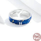 100% 925 Sterling Silver Blue Rings For Women