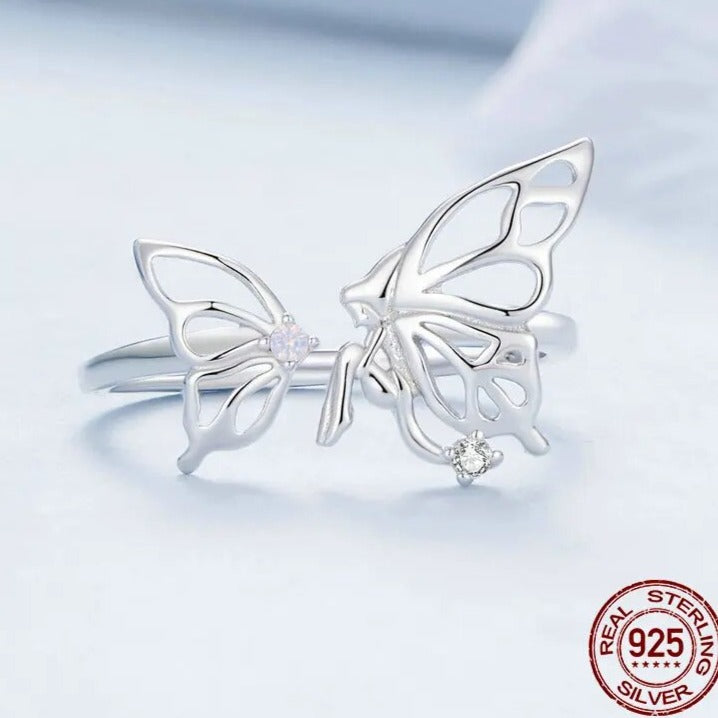925 Sterling Silver Butterfly Rings For Women