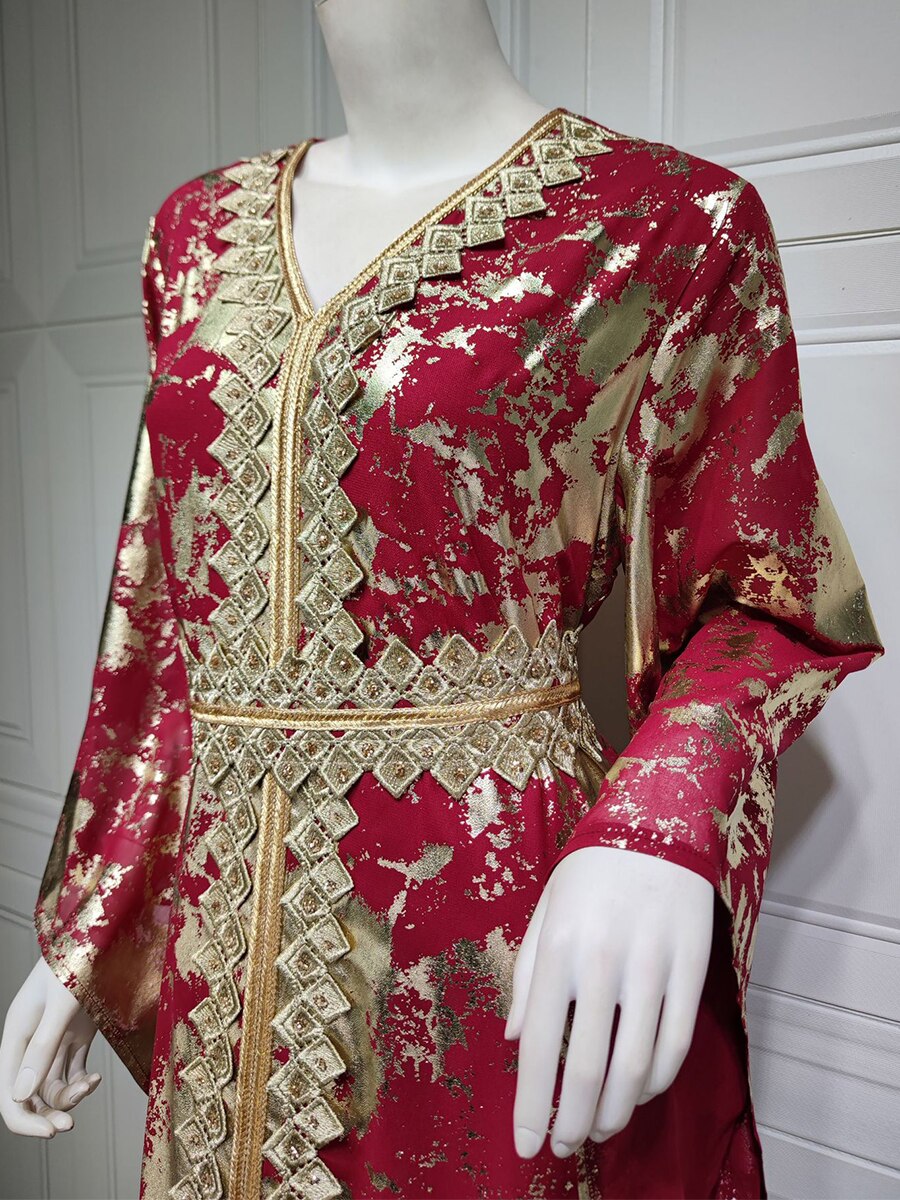 Luxurious Women's Jalabiyat Moroccan Belted Dress