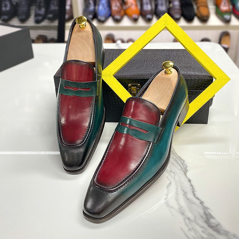 Large Size Men Penny Loafers Genuine Leather Shoes