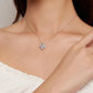 925 Sterling Silver Heart Four Leaf Necklace