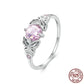 925 Sterling Silver Pink Stone Finger Ring