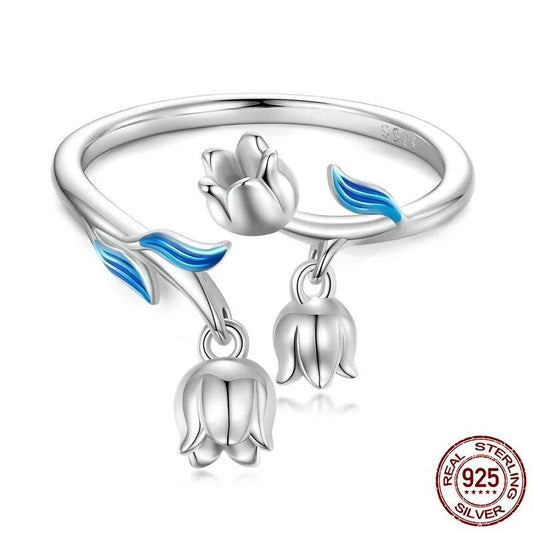 100% 925 Sterling Silver Lily Ring
