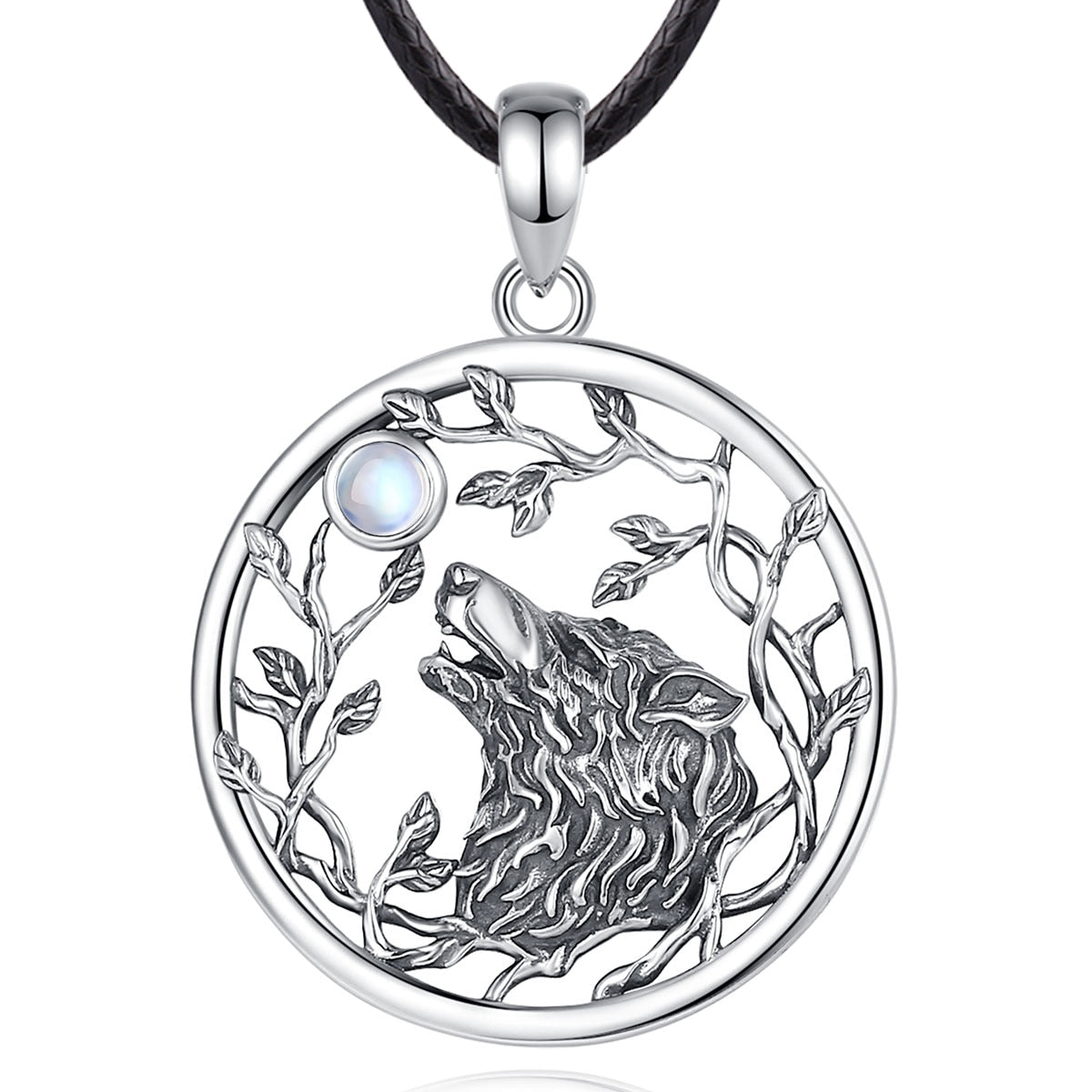 Real 925 Sterling Silver Viking Wolf Necklace for Men Women