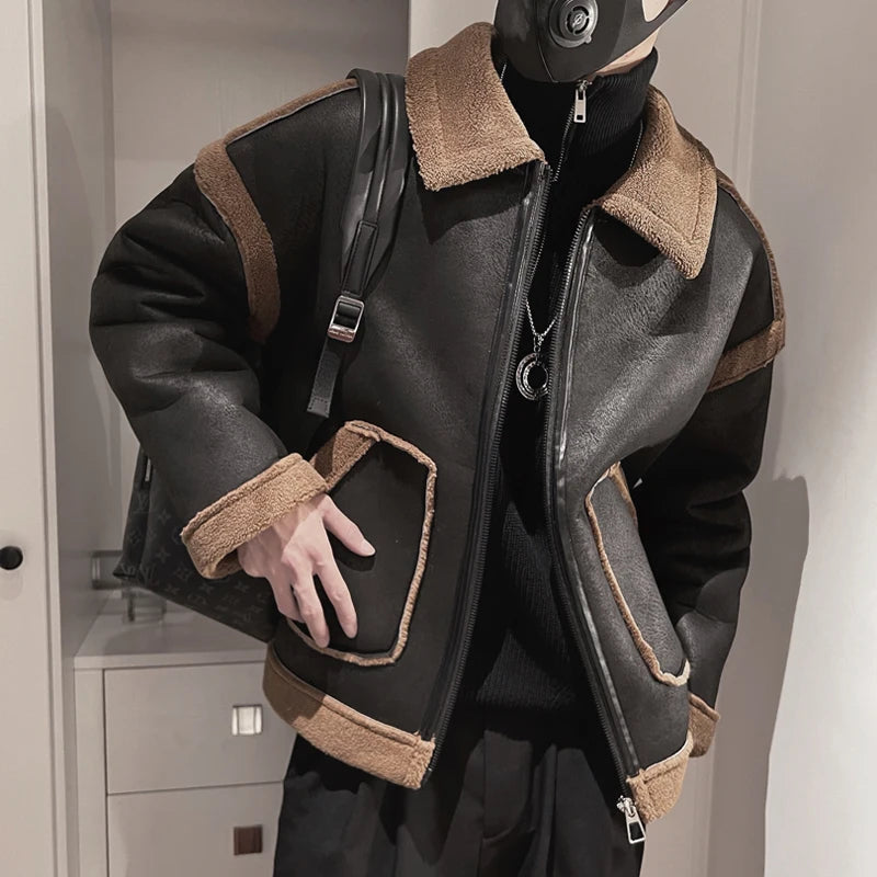 Men Warm Winter Leather Jacket