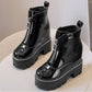 New Genuine Leather Hidden Heels Women Boots