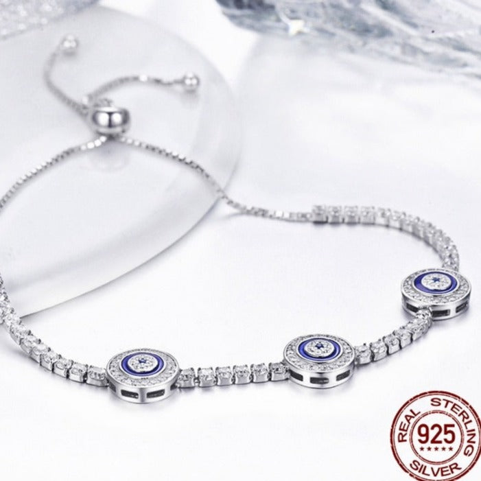 Genuine 925 Sterling Silver Luxury Multi Color Bracelet