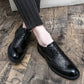 Man Leather Rubber Sole Flats lace up Shoes