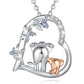 Real 925 Sterling Silver Elephant With Kid Necklace