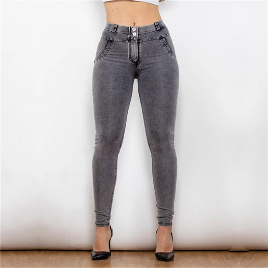 New Arrived Women Stylish Gray Skinny Jeans