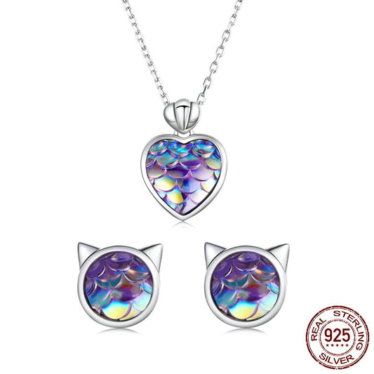 Luxury Fish Scale Heart Jewelry Set