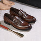 Classic Men's Genuine Leather Handmade Metal Button Shoes