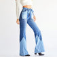 Women Patchwork Flare Jeans