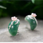 Plum Flower Stud Earrings for Women